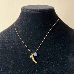Canvas moon pendant necklace